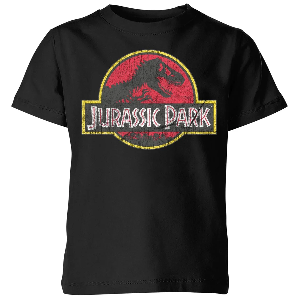 Jurassic Park Logo Vintage Kids' T-Shirt - Black - 98/104 (3-4 jaar) Afbeelding 1