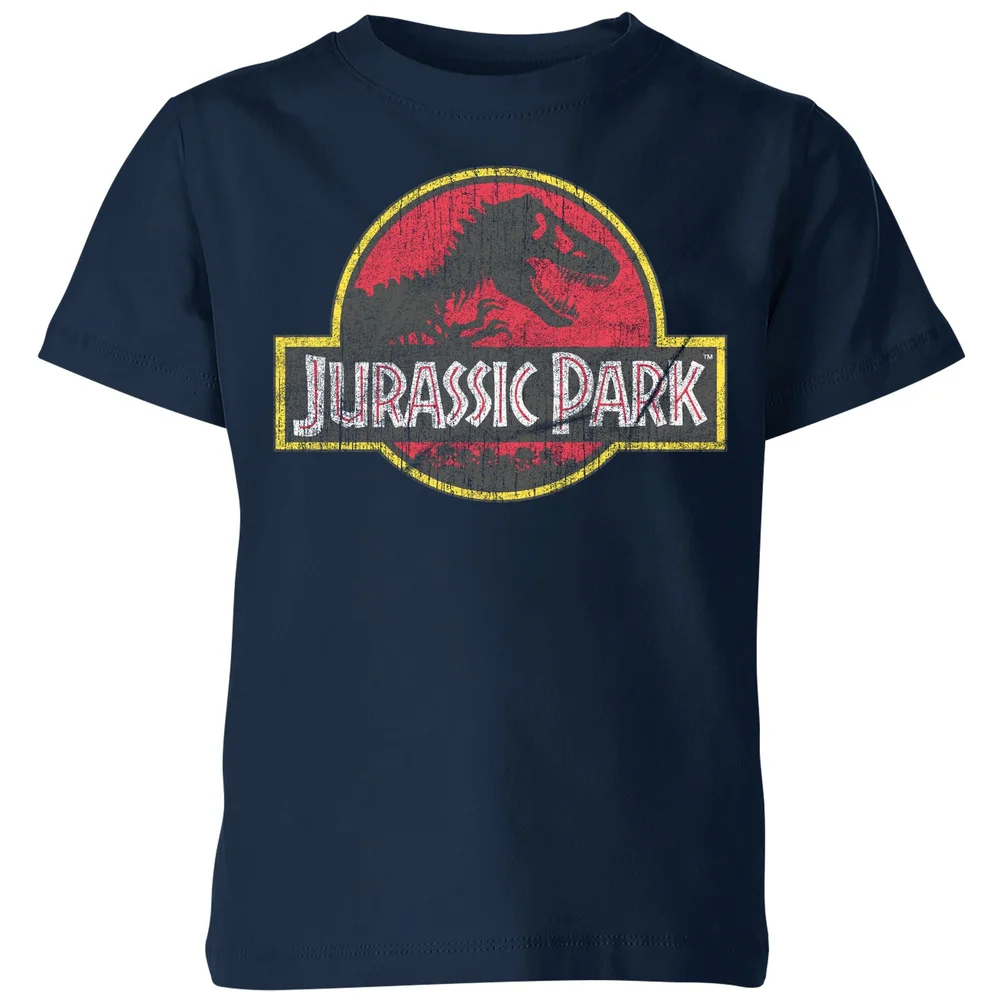 Jurassic Park Logo Vintage Kids' T-Shirt - Navy - 98/104 (3-4 jaar) Afbeelding 1