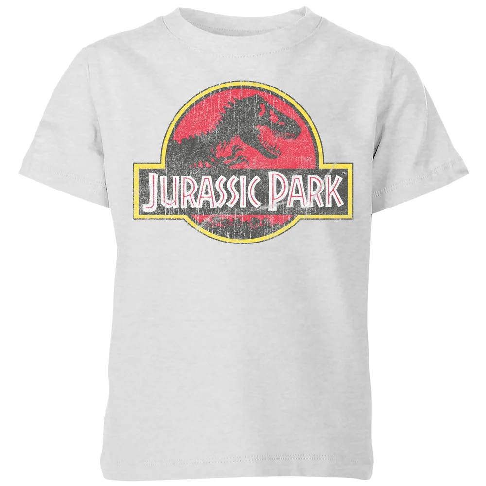 Jurassic Park Logo Vintage Kids' T-Shirt - Grey - 98/104 (3-4 jaar) Afbeelding 1