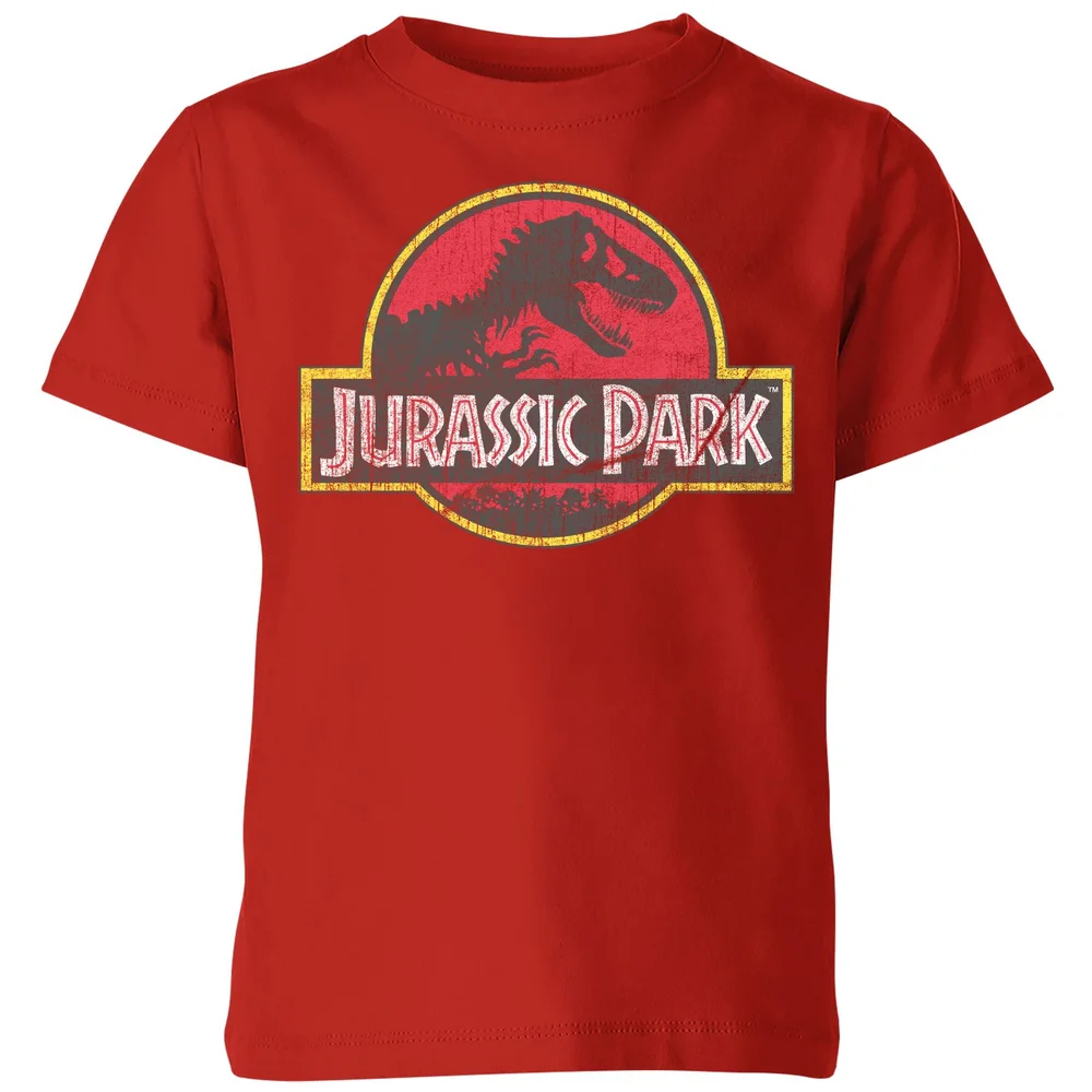 Jurassic Park Logo Vintage Kids' T-Shirt - Red - 98/104 (3-4 jaar) Afbeelding 1
