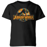 Jurassic Park Logo Tropical Kids' T-Shirt - Black - undefined undefined