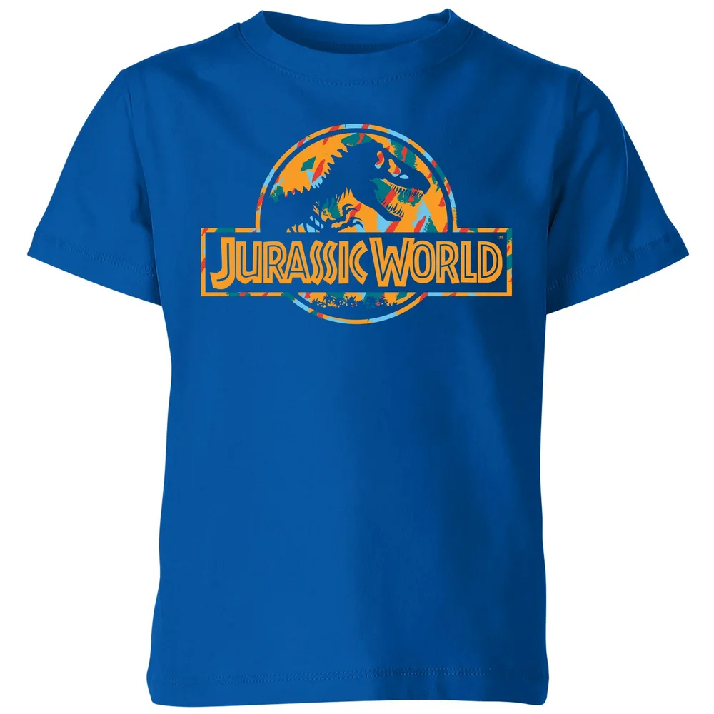 Jurassic Park Logo Tropical Kids' T-Shirt - Blue - 98/104 (3-4 jaar) Afbeelding 1