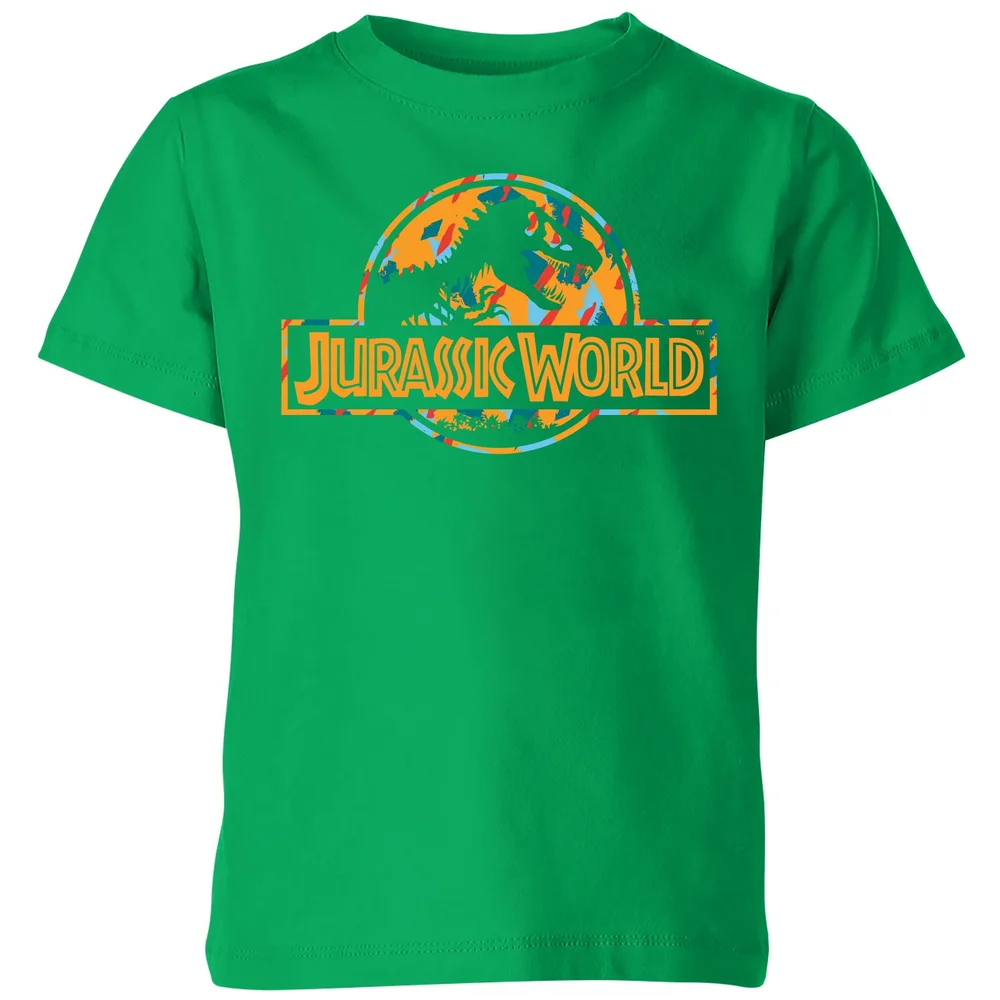 Jurassic Park Logo Tropical Kids' T-Shirt - Green - 98/104 (3-4 jaar) Afbeelding 1
