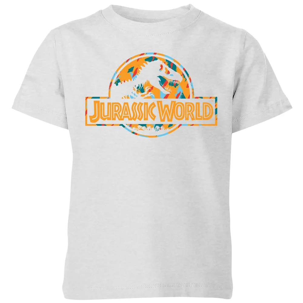 Jurassic Park Logo Tropical Kids' T-Shirt - Grey - 98/104 (3-4 jaar) Afbeelding 1