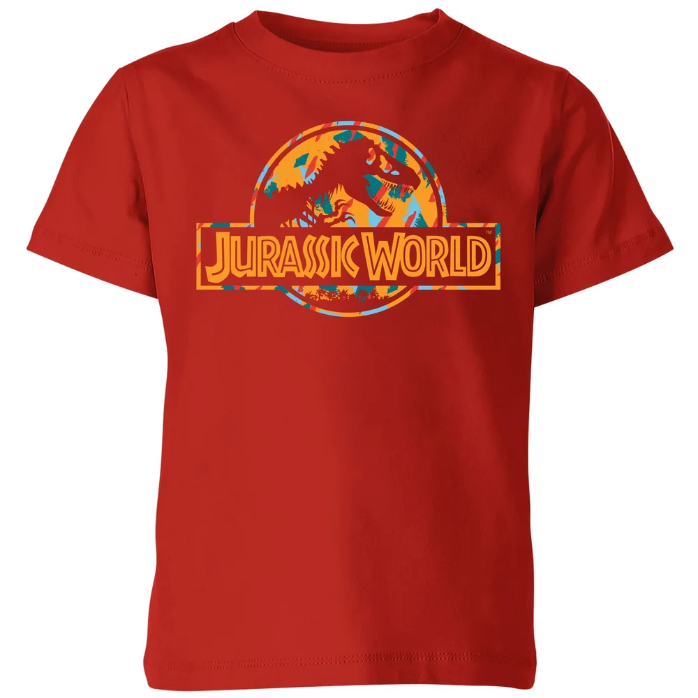 Jurassic Park Logo Tropical Kids' T-Shirt - Red - 98/104 (3-4 jaar) Afbeelding 1