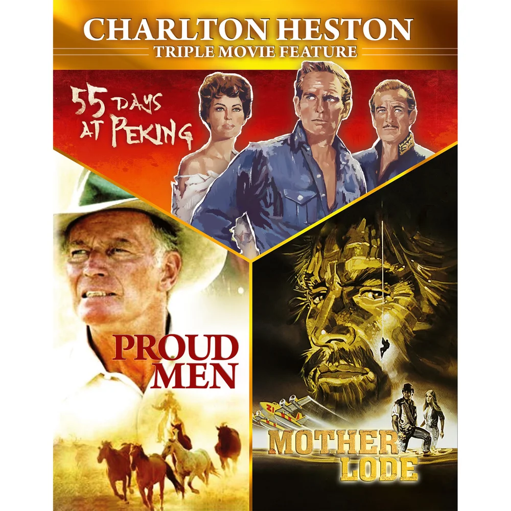 Charlton Heston Triple Bill - Mother Lode, 55 Days in Peking & Proud Men Afbeelding 1