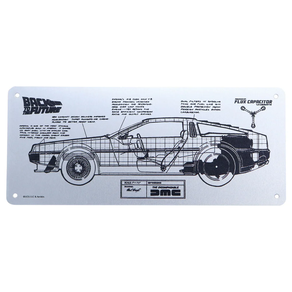 Fanattik Back To The Future Schematic Plate Afbeelding 1