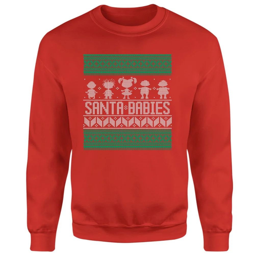 Rugrats Santa Babies Christmas Jumper - Red - S Afbeelding 1