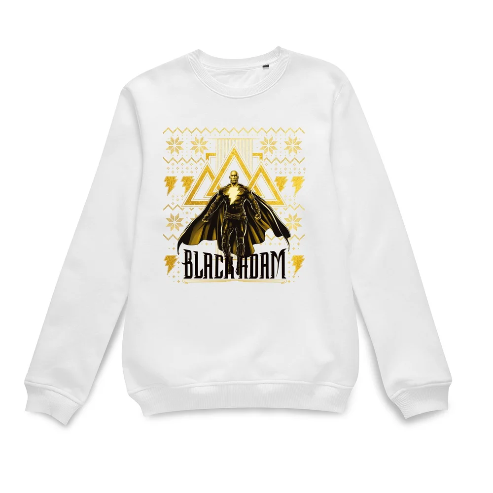 Black Adam Gold Christmas Christmas Jumper - White - XS Afbeelding 1