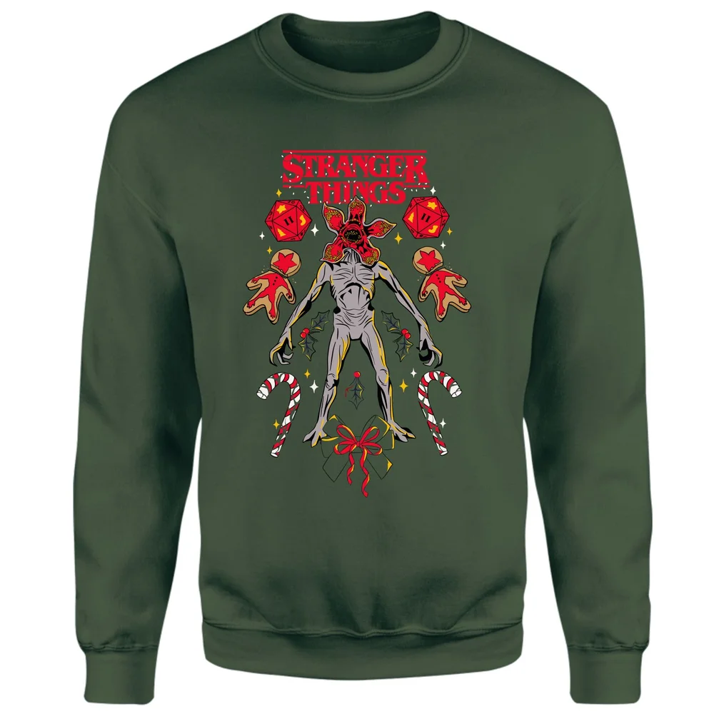 Stranger Things Demogorgon Christmas Christmas Jumper - Green - S Afbeelding 1