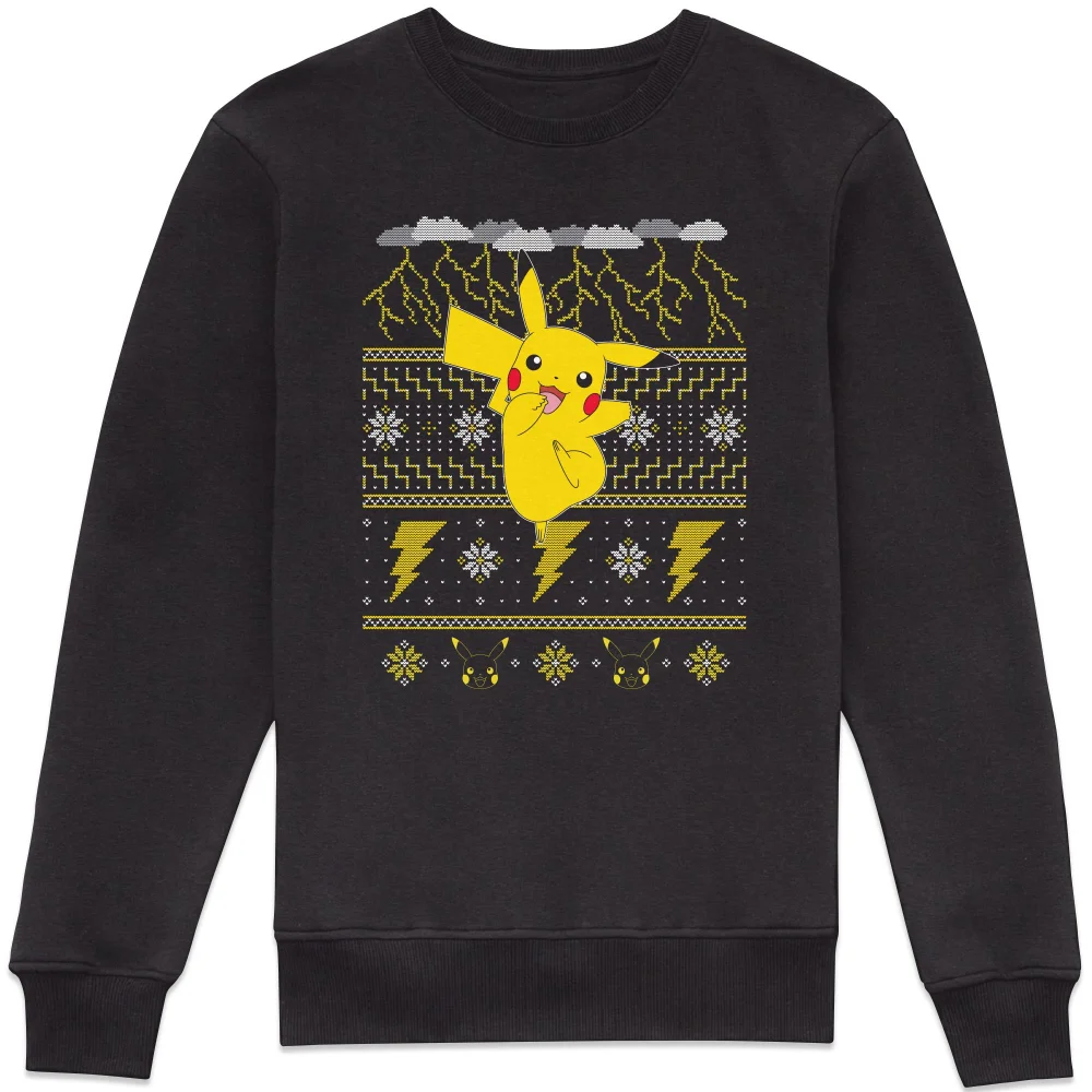 Pokemon Pikachu Christmas Christmas Jumper - Black - S Afbeelding 1