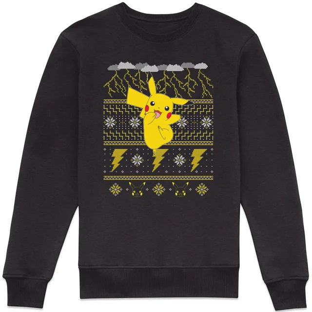 Pokemon Pikachu Christmas Christmas Jumper - Black