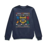 Harry Potter Houses Christmas Jumper - Navy