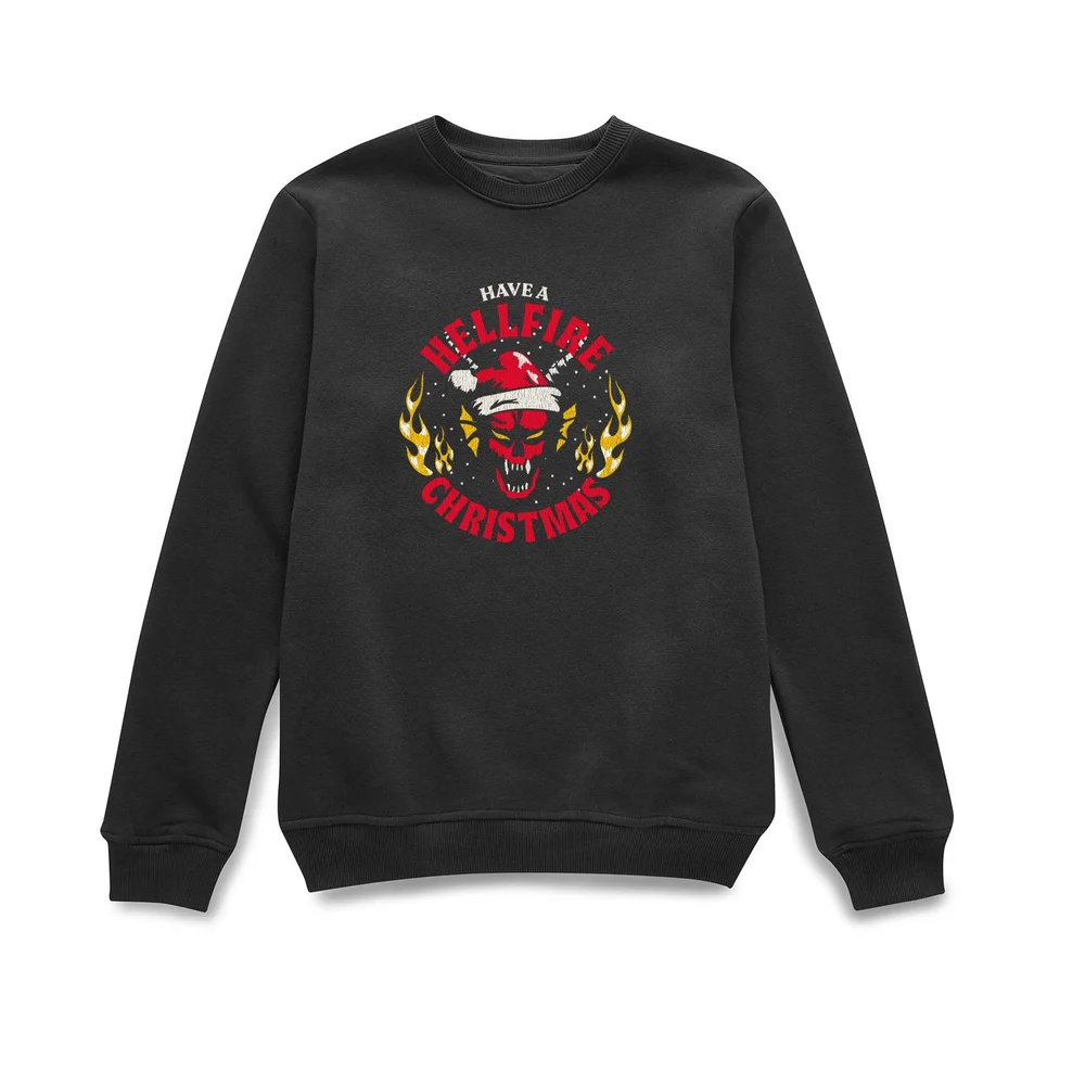 Stranger Things Have A Hellfire Christmas Christmas Jumper - Black - S Afbeelding 1