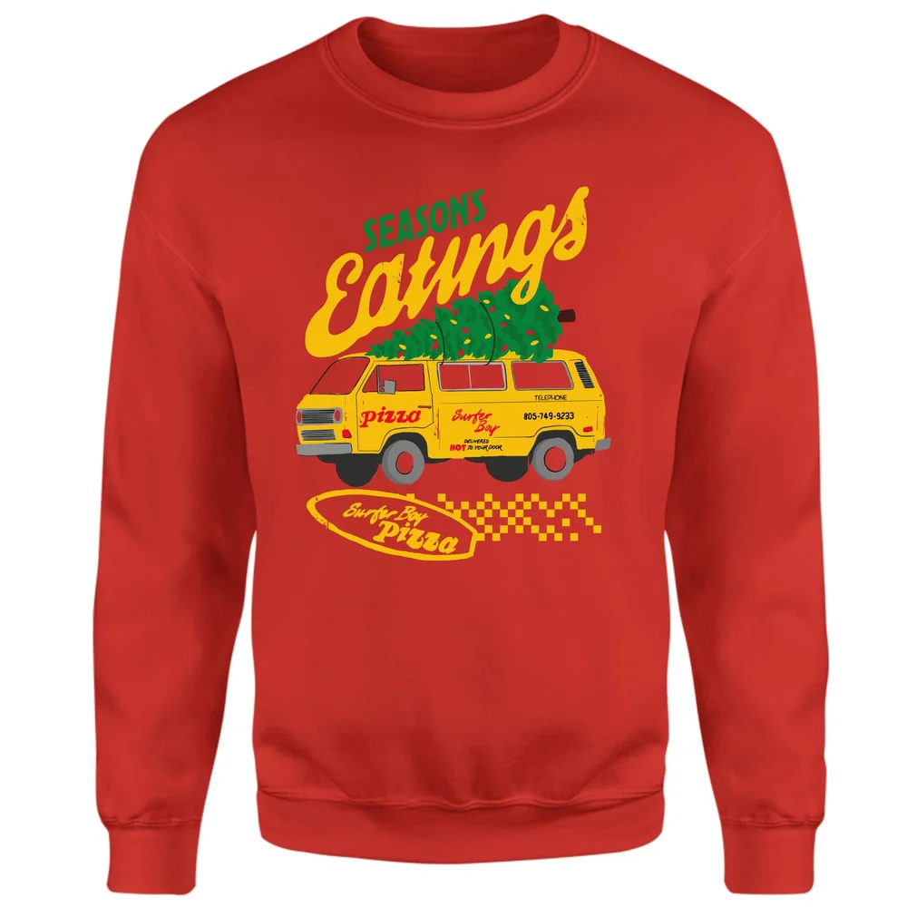 Stranger Things Season's Eatings Christmas Jumper - Red - S Afbeelding 1