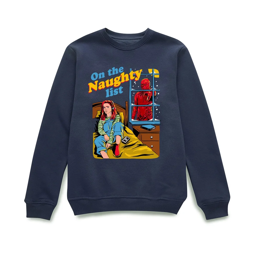 Stranger Things On The Naughty List Christmas Jumper - Navy - S Afbeelding 1