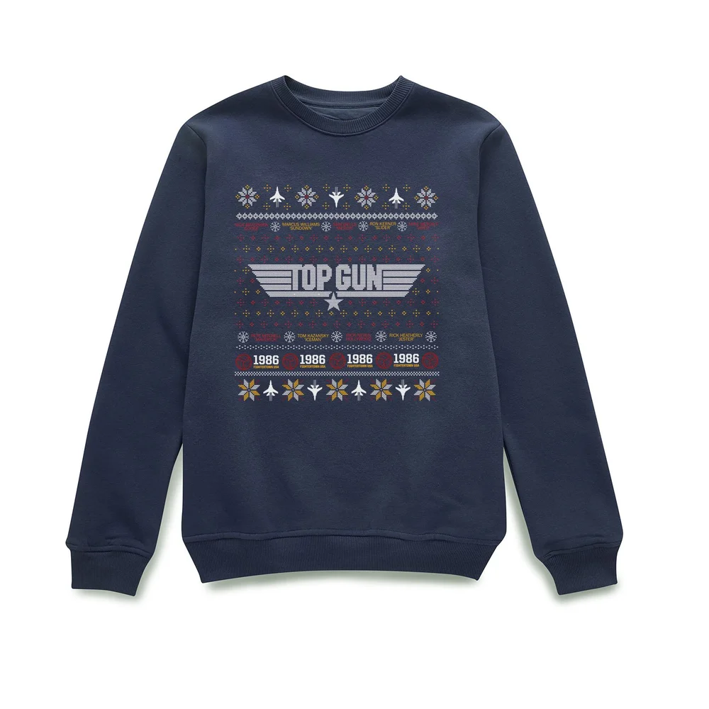 Top Gun Festive Flight Christmas Jumper - Navy - XS Afbeelding 1