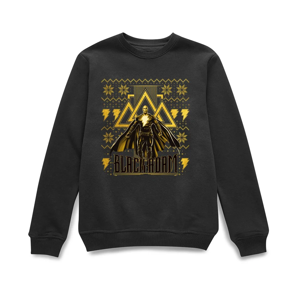 Black Adam Gold Christmas Christmas Jumper - Black - XS Afbeelding 1