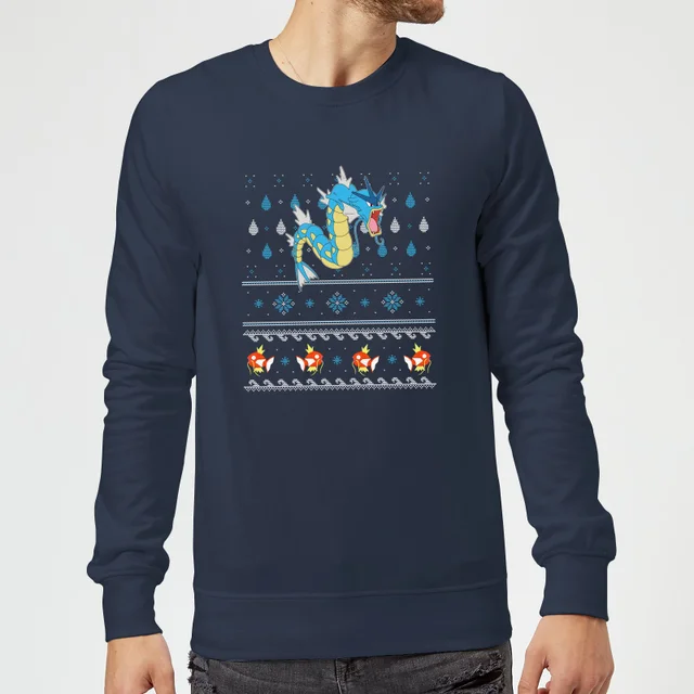 Pokemon Gyarados Christmas Jumper - Navy
