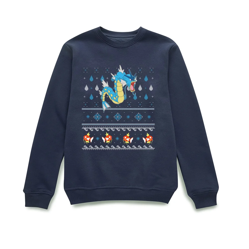 Pokemon Gyarados Christmas Jumper - Navy - S Afbeelding 1