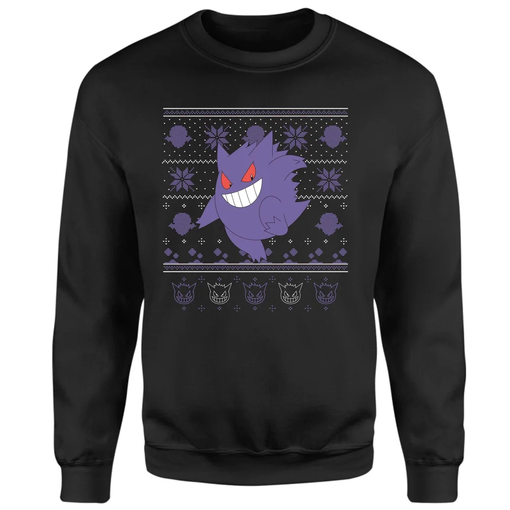 Pokemon Gengar Christmas Christmas Jumper - Black - S Afbeelding 1