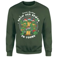 Teenage Mutant Ninja Turtles Sewer Season's Greetings Christmas Jumper - Green