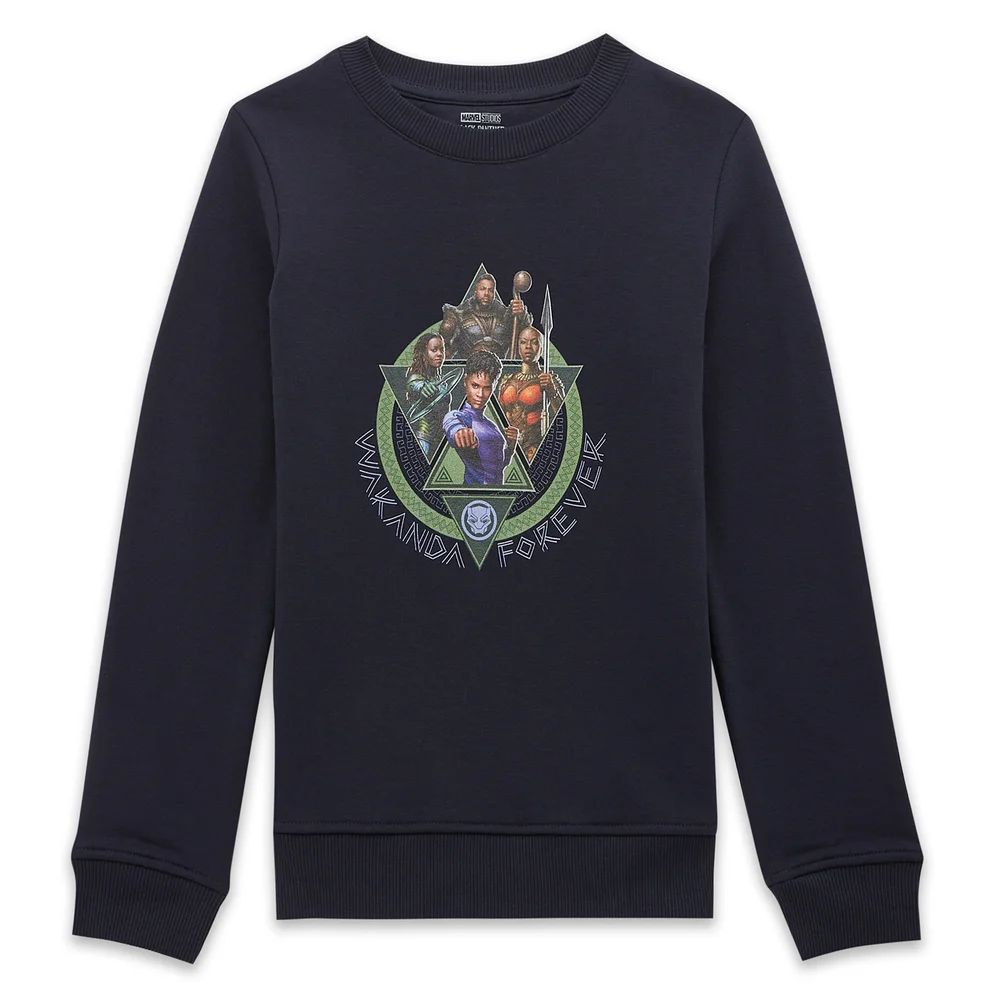 Wakanda Forever Characters Composition Kids' Sweatshirt - Navy - 98/104 (3-4 jaar) Afbeelding 1