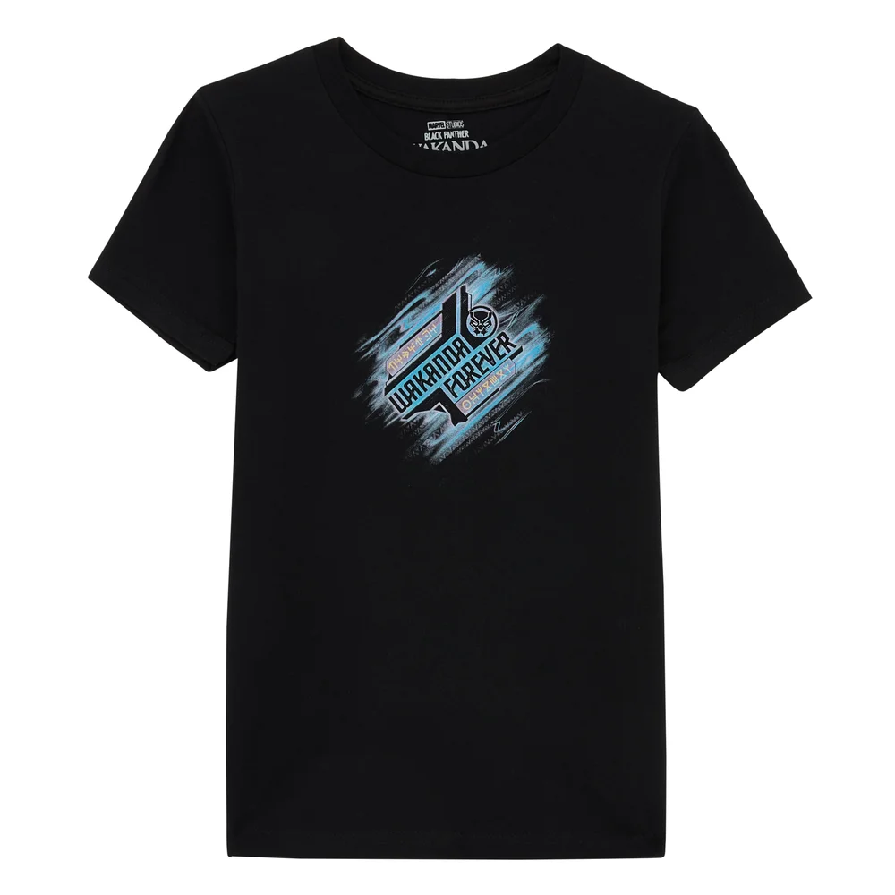 Wakanda Forever Fade Kids' T-Shirt - Black - 98/104 (3-4 jaar) Afbeelding 1
