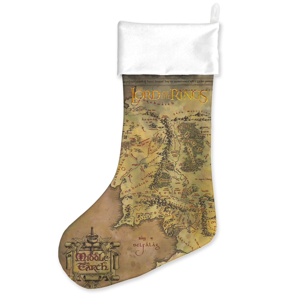 Lord Of The Rings Middle Earth Map Christmas Stocking Afbeelding 1