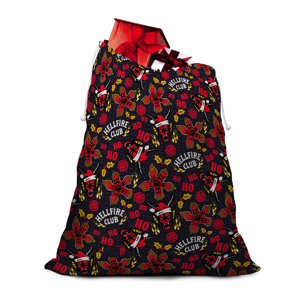 Stranger Things Hellfire Club Ho Ho Ho Christmas Santa Sack Afbeelding 1