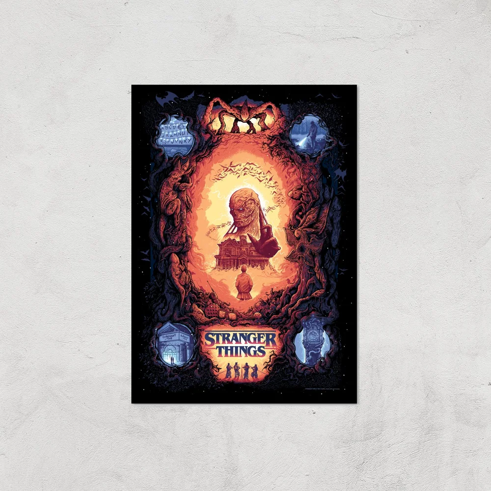 Stranger Things x Alex Hovey Vecna Illustration Giclee Art Print - A4 - Print Only Afbeelding 1