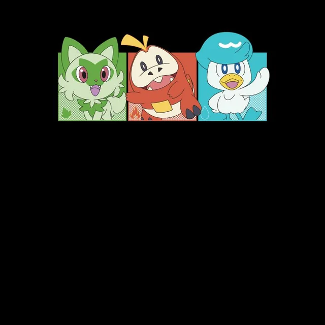 Pokémon 1st Starters Panels Unisex T-Shirt - Black
