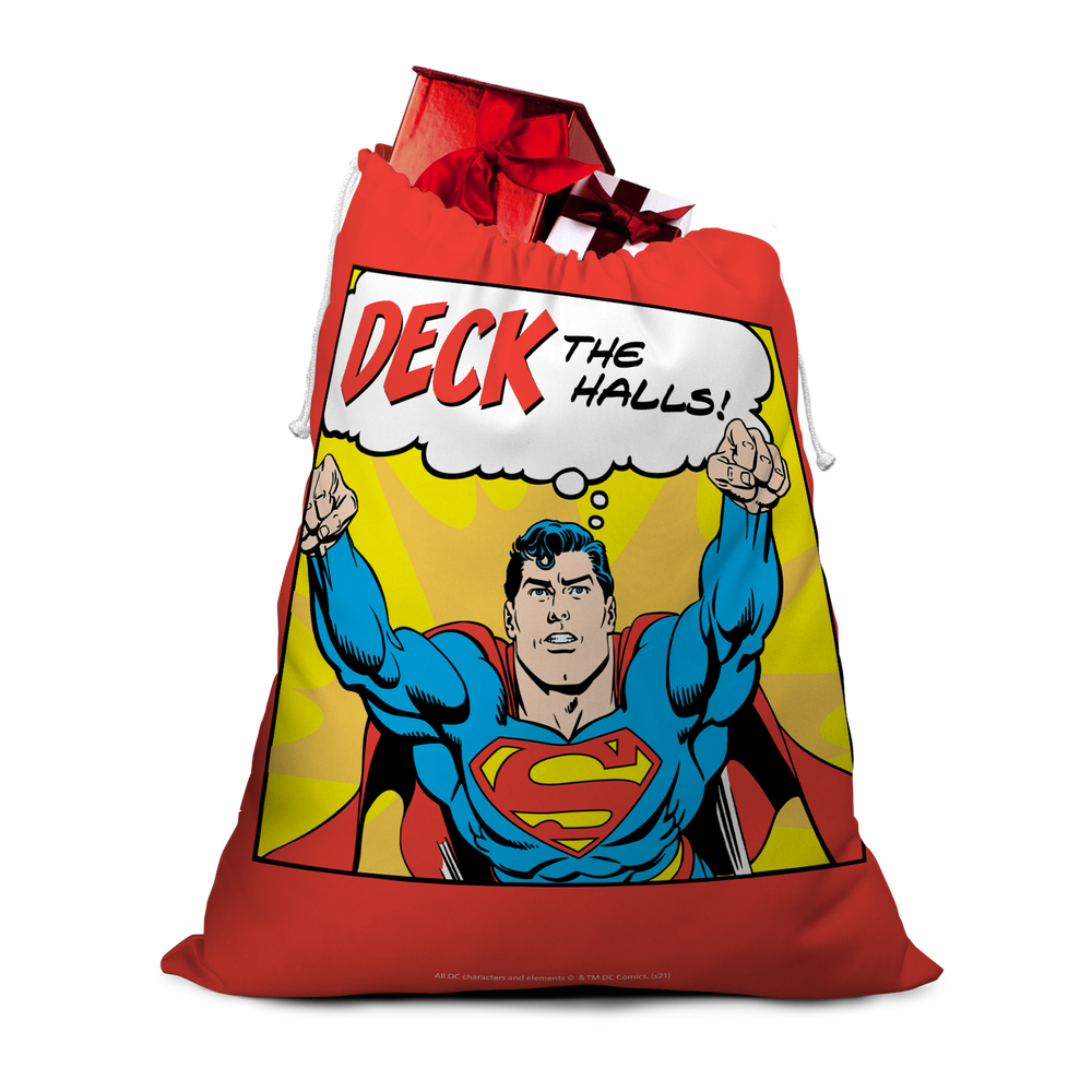 Superman Deck The Halls! Christmas Santa Sack Afbeelding 1