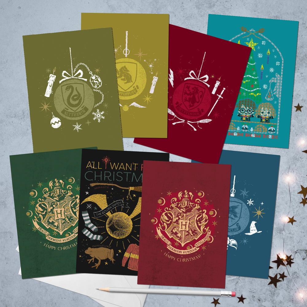 Harry Potter Christmas Greeting Cards 8-Pack Afbeelding 1
