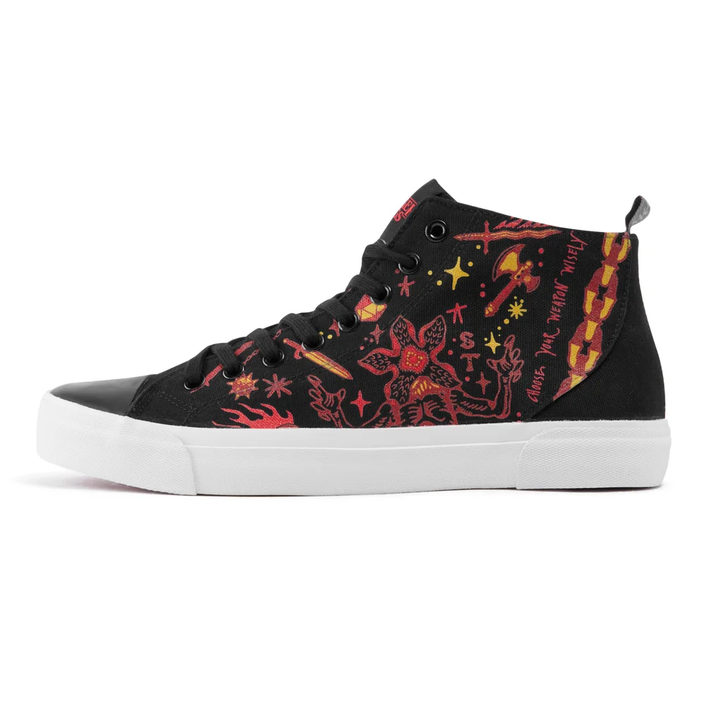 Akedo x Stranger Things Hellfire Club High Top - Black - UK 3 / EU 35.5 / US Men's 3.5 / Women's 5 Afbeelding 1