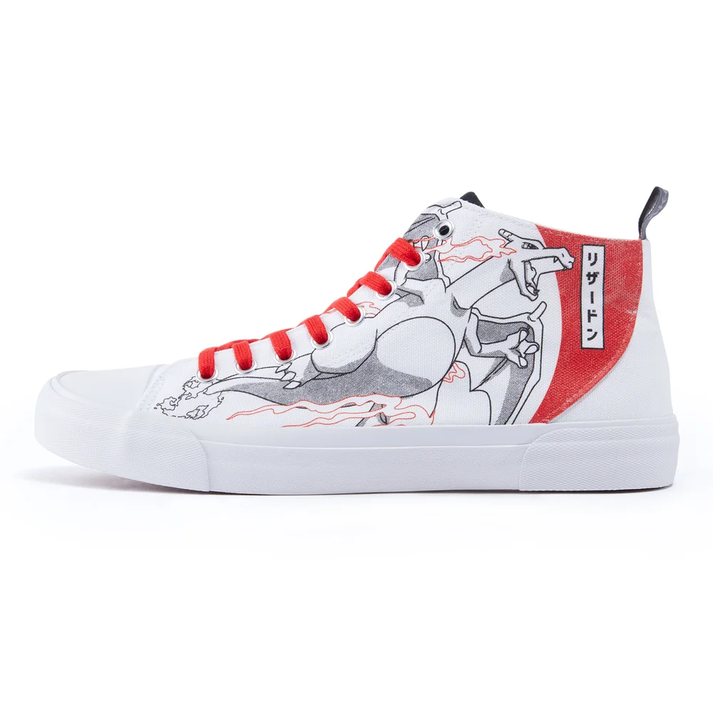 Pokémon Charizard Flame High Top - White - UK 3 / EU 35.5 / US Men's 3.5 / Women's 5 Afbeelding 1