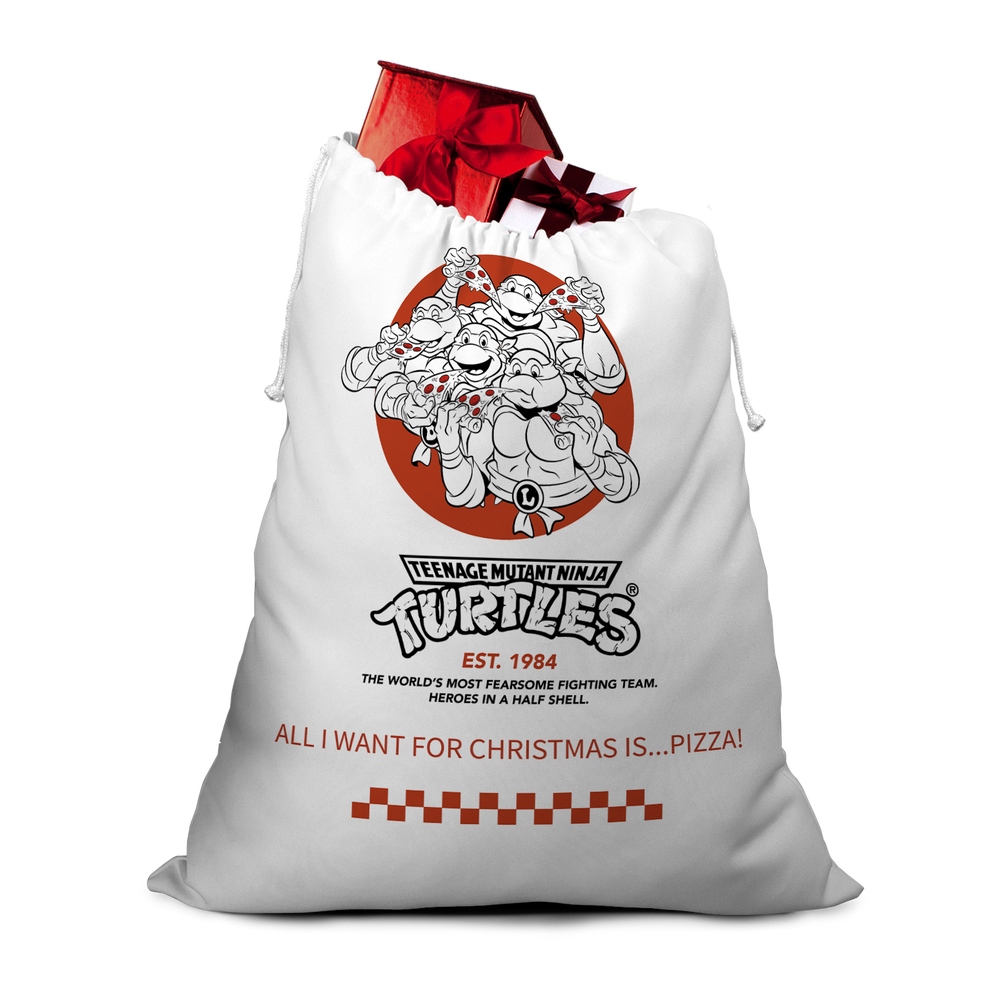 Teenage Mutant Ninja Turtles All I Want For Christmas Is... Pizza! Christmas Santa Sack Afbeelding 1