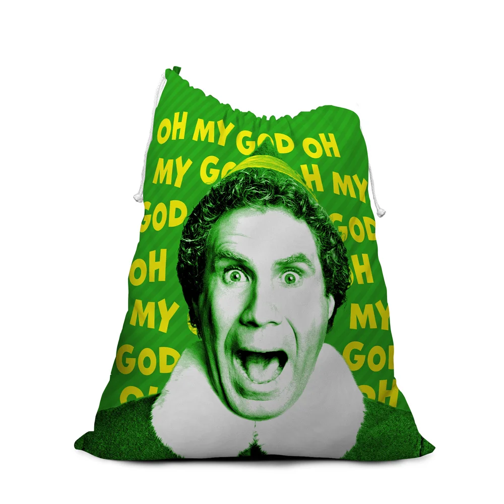 Elf Oh My God! Santa's Coming! Christmas Santa Sack Afbeelding 1