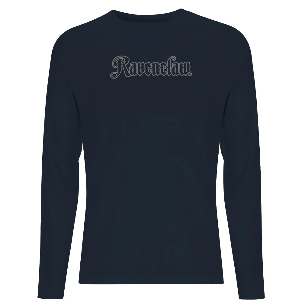 Harry Potter Ravenclaw Script Unisex Long Sleeve T-Shirt - Navy - S Afbeelding 1