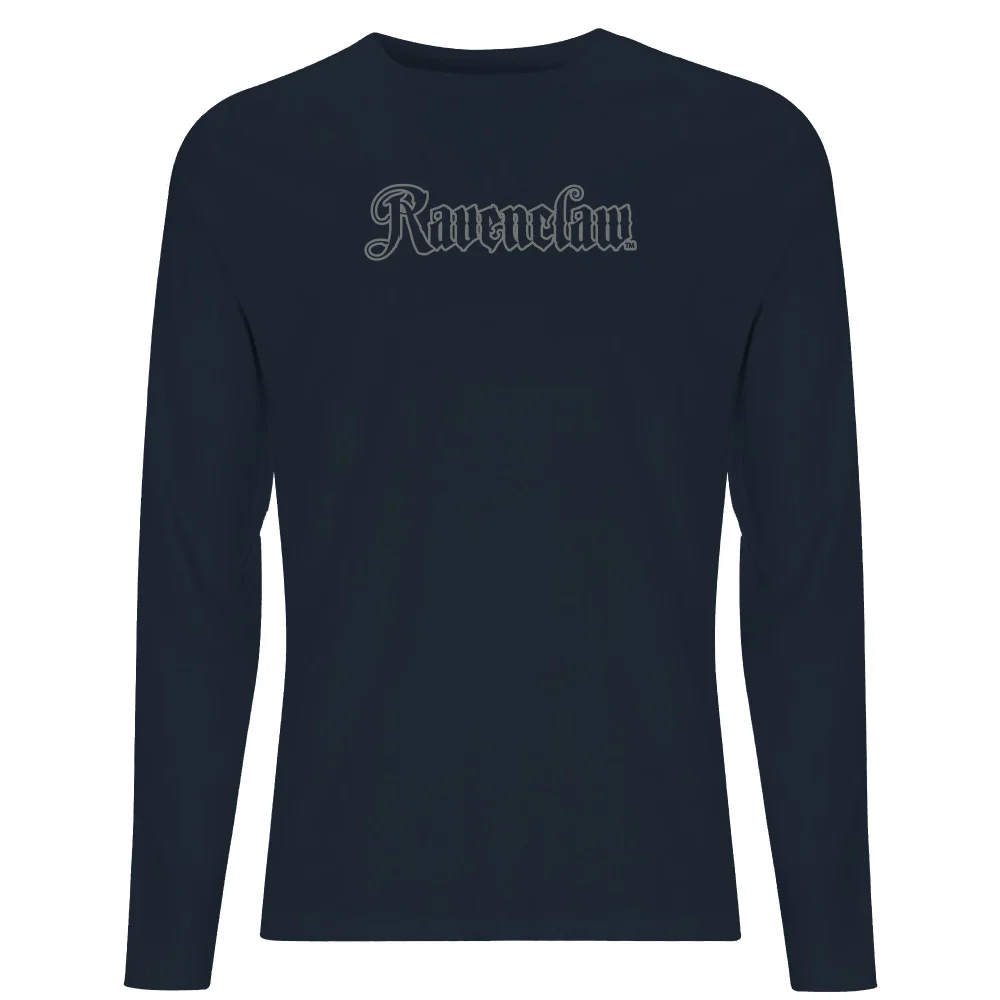 Harry Potter Ravenclaw Script Unisex Long Sleeve T-Shirt - Navy - S Afbeelding 1