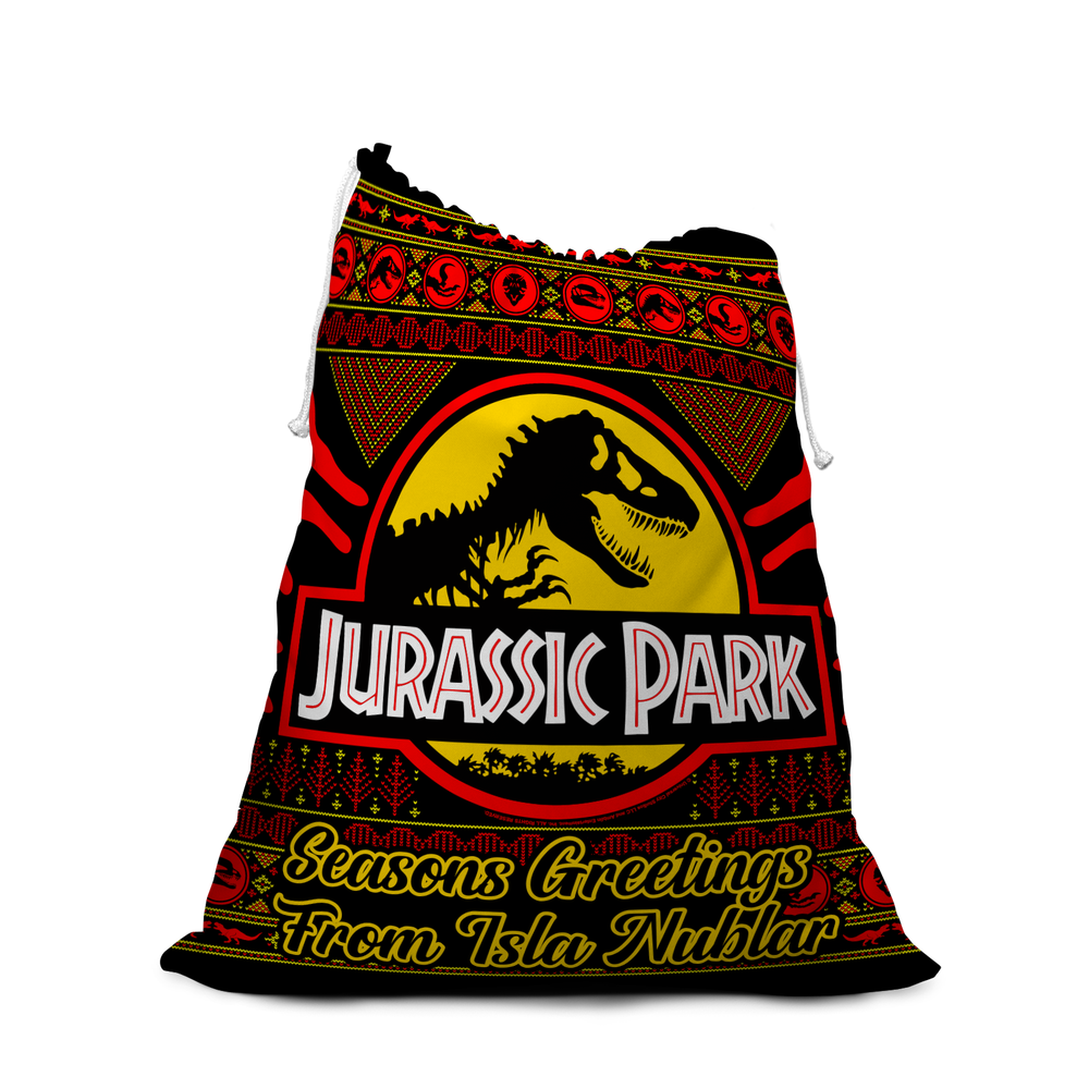 Seasons Greetings From Isla Nublar Christmas Santa Sack Afbeelding 1