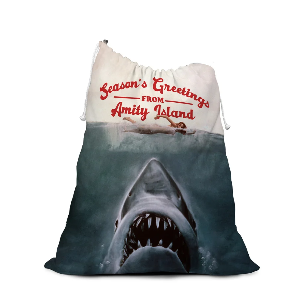 Jaws Seasons Greeting From Amity Island Christmas Santa Sack Afbeelding 1