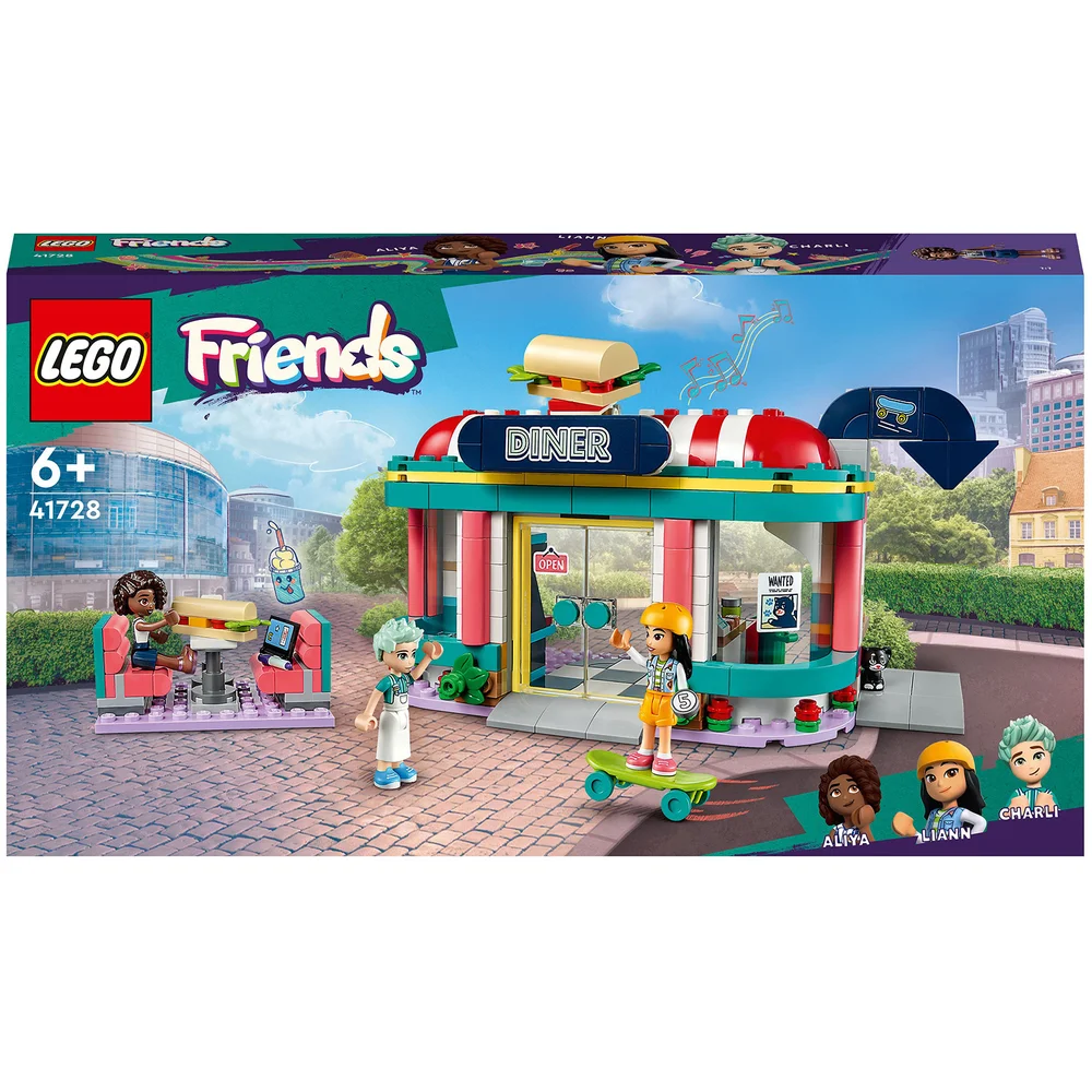 LEGO Friends: Heartlake Downtown Diner Restaurant Set (41728) Afbeelding 1