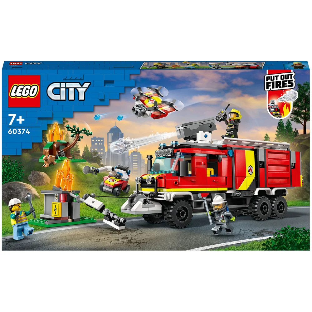 LEGO City: Fire Command Unit Set with Fire Engine Toy (60374) Afbeelding 1