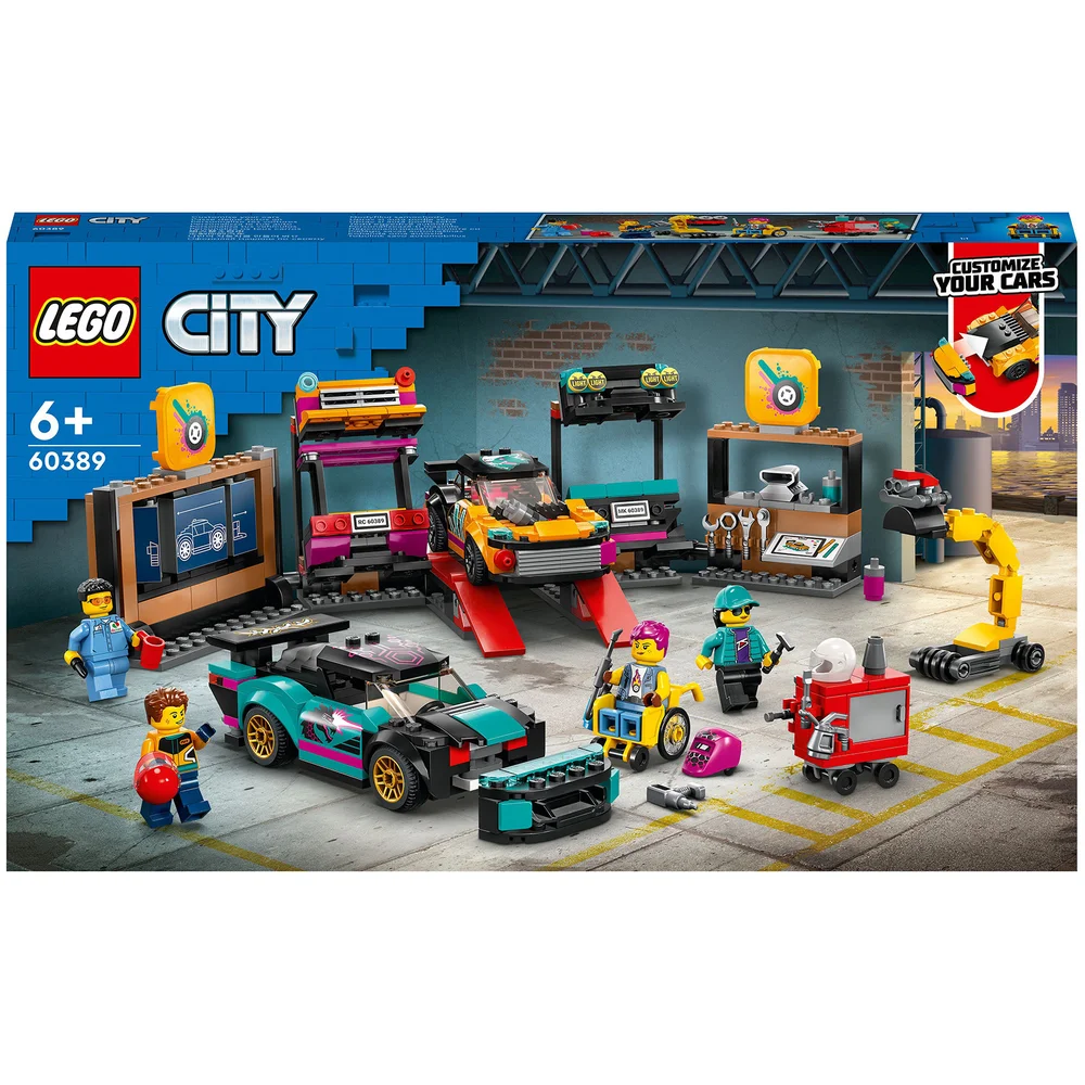 LEGO City: Custom Car Garage Toy, Kids' Workshop Set (60389) Afbeelding 1