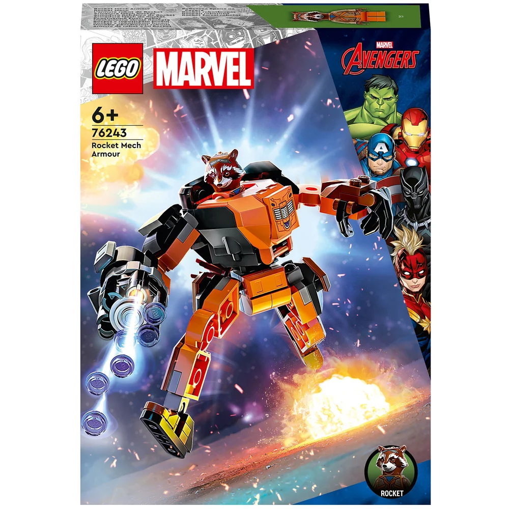 LEGO Marvel Rocket Mech Armour Superhero Action Figure (76243) Afbeelding 1