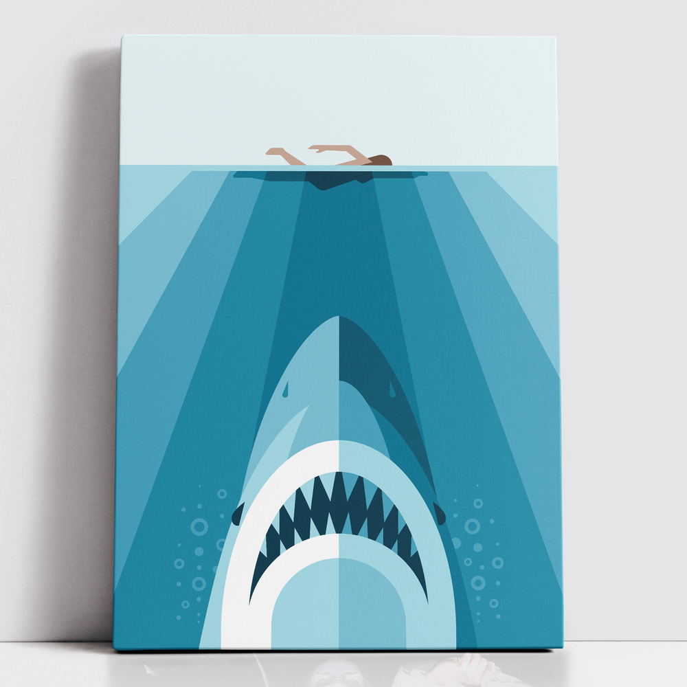 Decorsome x Jaws Geometric Rectangular Canvas - 12x18 inch Afbeelding 1