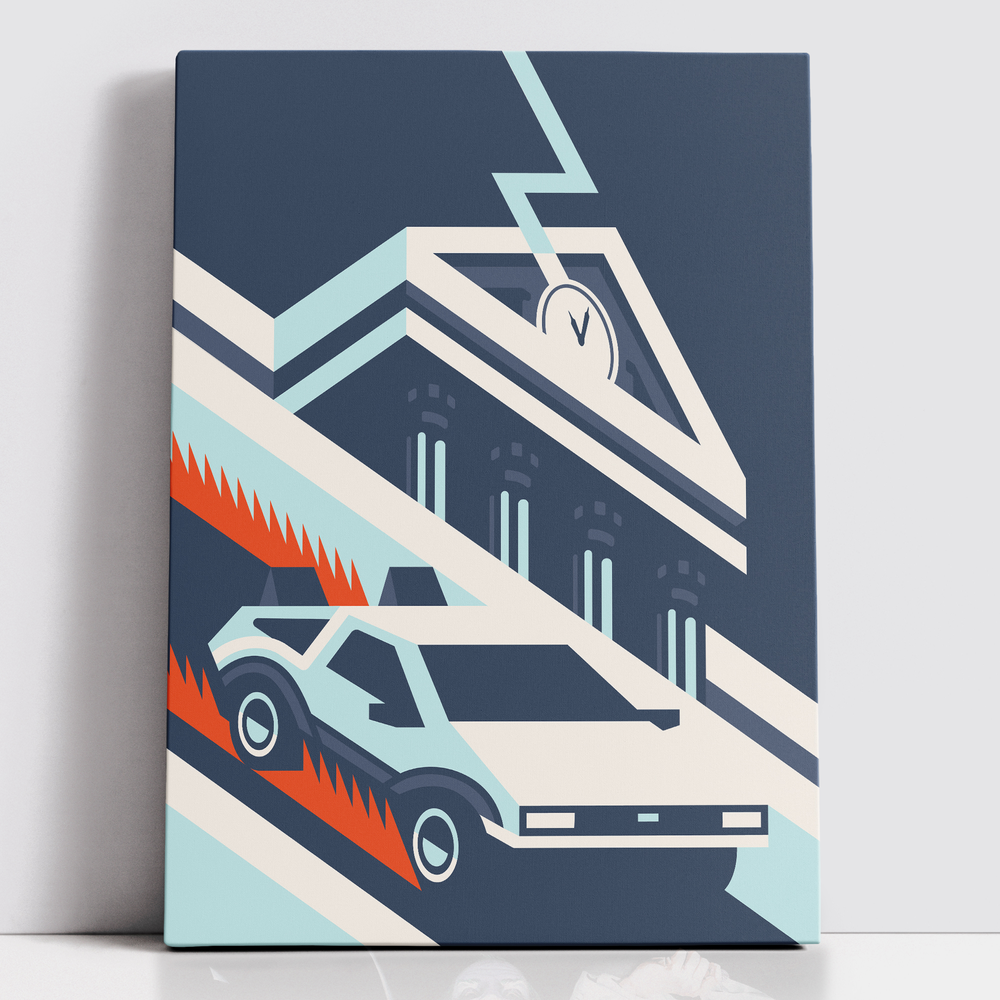 Decorsome x Back To The Future Clocktower Geometric Rectangular Canvas - 12x18 inch Afbeelding 1