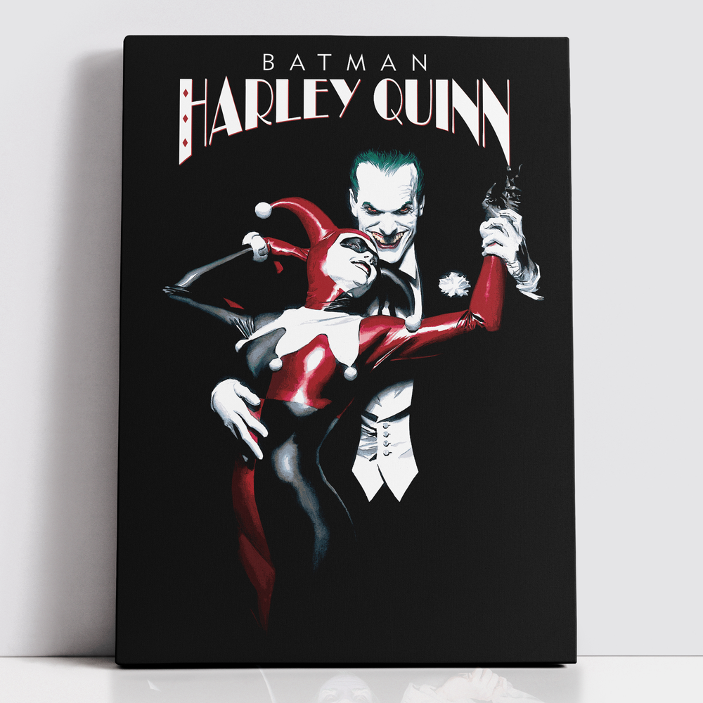 Decorsome x Batman Alex Ross - The Joker And Harley Rectangular Canvas - 12x18 inch Afbeelding 1