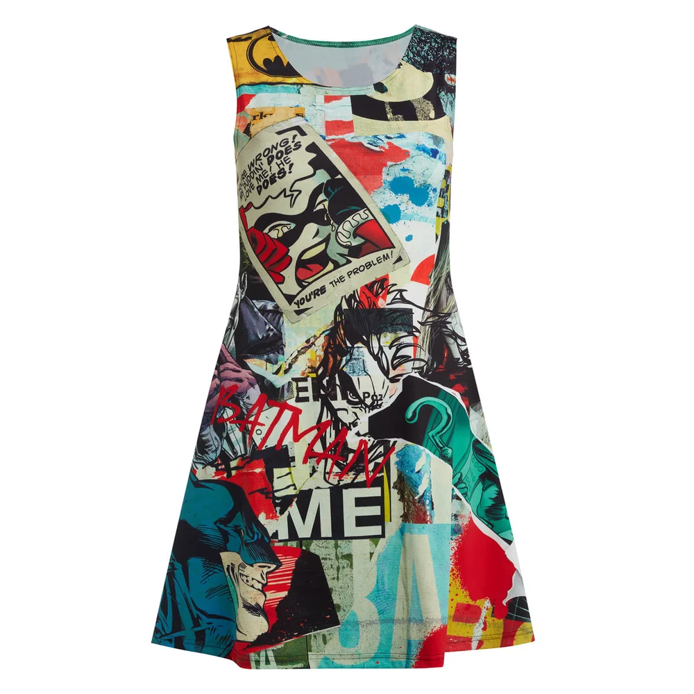 Supasuta x Batman Torn Collage Skater Dress - XS Afbeelding 1